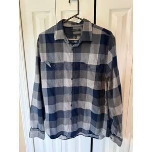 Banana Republic Ultra Soft Flannel Black Gray Men's L